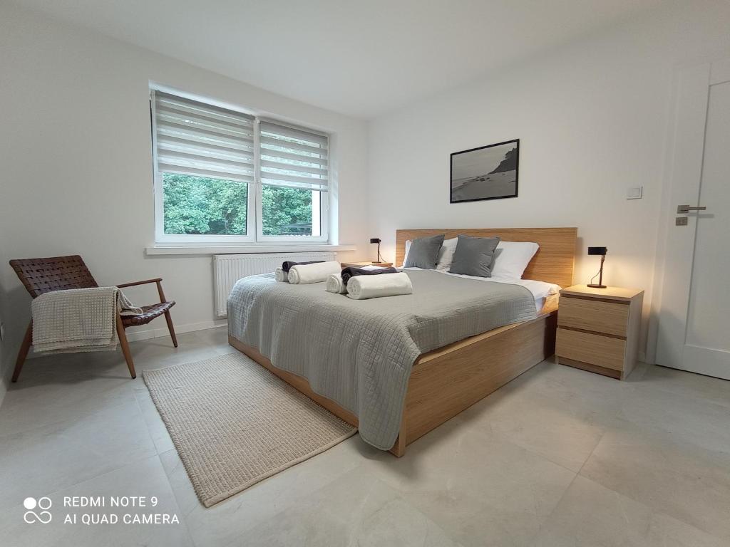 Sypialnia w apartamencie numer 1